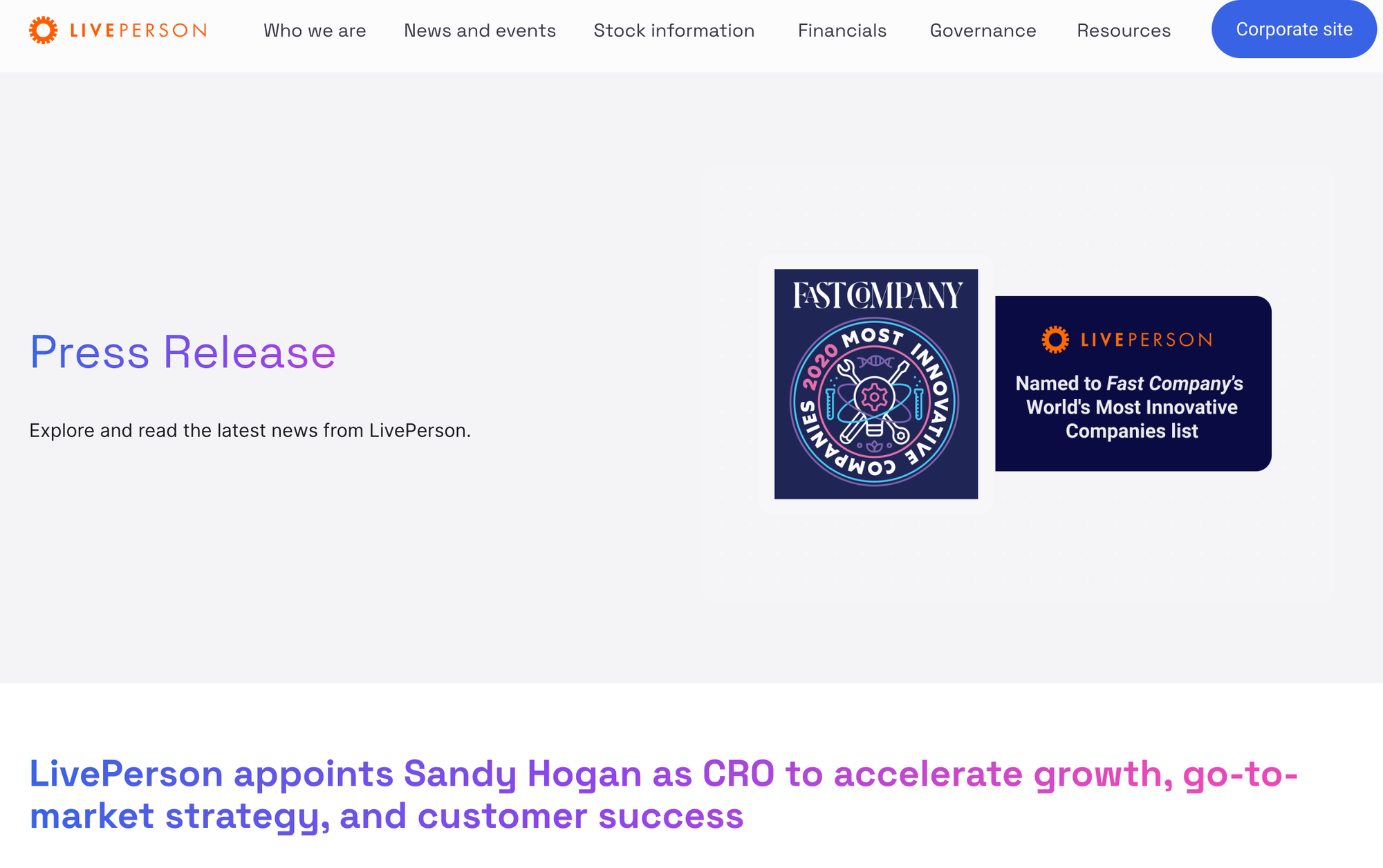 LivePerson hires Sandy Hogan as Chief Revenue Officer